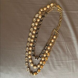 Anne Taylor  Gold and Black Multi-Strand Necklace
